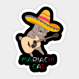 Mariachi Cat, Mexican Reference, funny and cute design Sticker